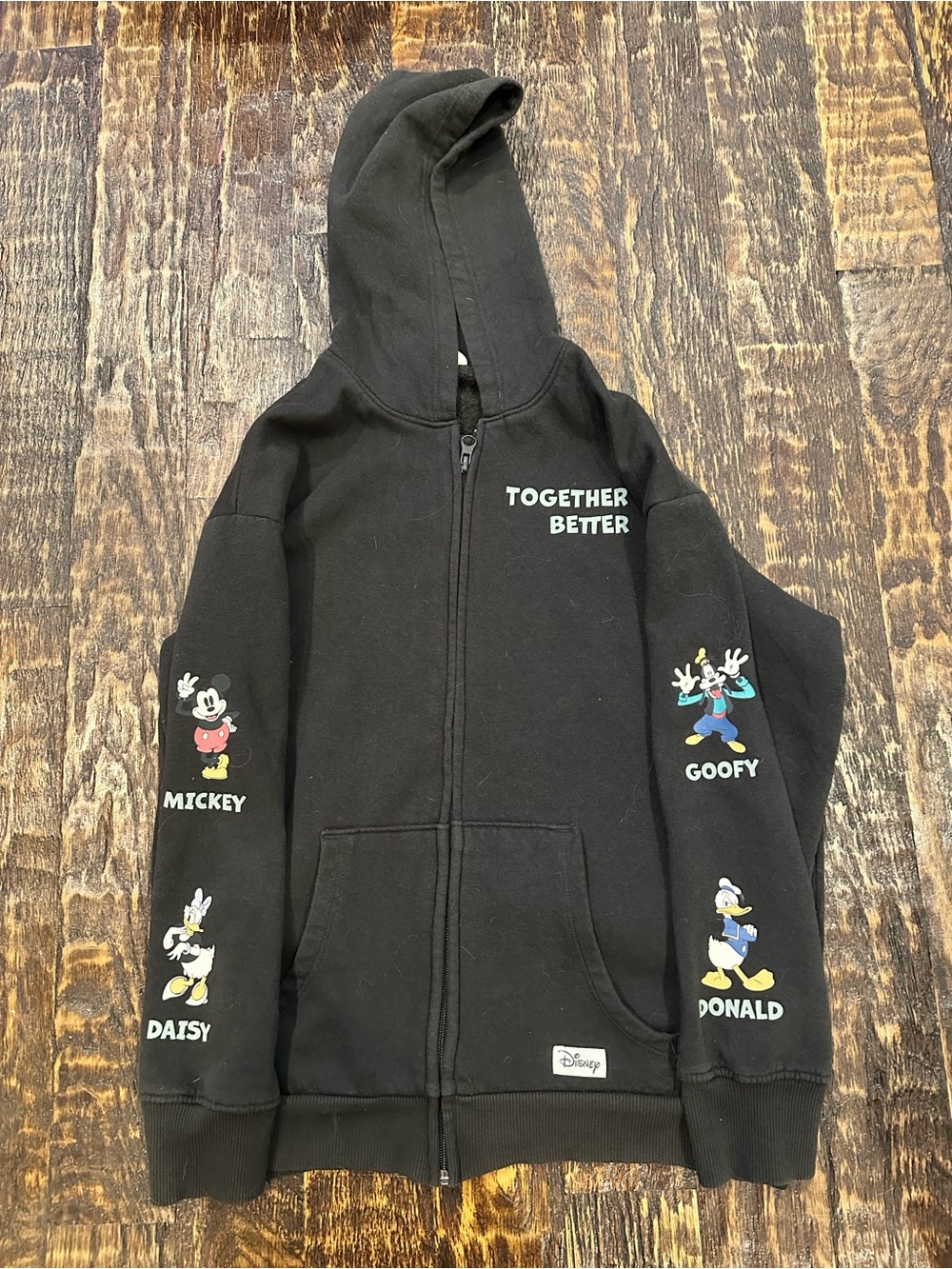 H&M Black Kids Zip Hoodie with Disney Characters